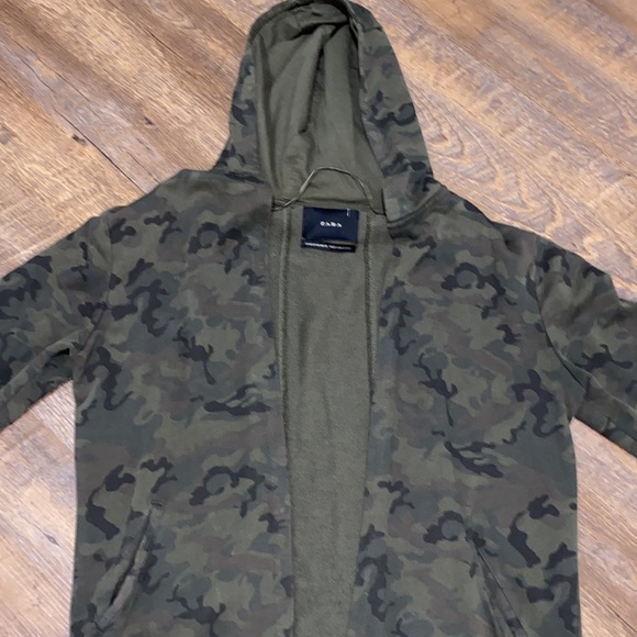 ZARA HOODED THIN SWEATSHIRT MATERIAL LONG DUSTER W/POCKETS! 100% COTTON SO SOFT - Picture 8 of 13